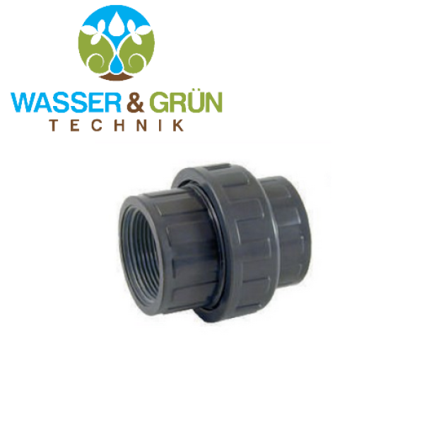 Well2wellness PVC-U Verschraubung 3er Set - 40mm Klebeanschluss X 1 1/4 Zoll Innengewinde