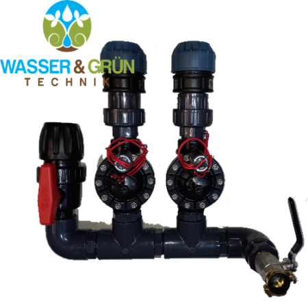 Vormontierte Einheit 2-fach, 40 - 50 mm, 1 1/2 - 2 " Magnetventile PGP Hunter ohne Box