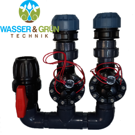 Vormontierte Einheit 2-fach, 40 - 50 mm, 1 1/2 - 2 " Magnetventile PGP Hunter ohne Box