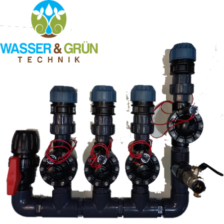 Vormontierte Einheit 4-fach, 40 - 50 mm, 1 1/2 - 2 " Magnetventile PGP Hunter ohne Box