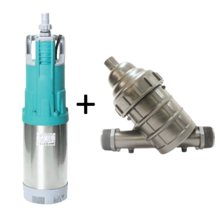 Automatik-Pumpe  E800 - 1000W max. 3,8 bar oder max. 5,8 m³/h + 1 ½“ Scheibenfilter