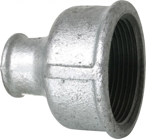 Muffe reduziert Temperguss verzinkt, reduzier Muffe verzinkt (Reduzier Muffe verzinkt: 3"IG x 1 1/2IG reduzier Muffe ) 4.26-VRM311